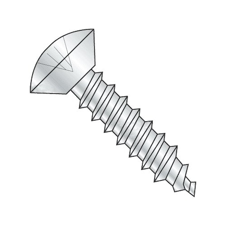 Newport Fasteners Sheet Metal Screw, #8-18 x 3/8 in, Zinc Plated Steel Oval Head Phillips Drive, 7500 PK 524357-7500